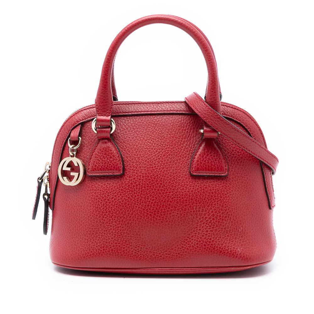 Pre-Loved Gucci Mini Leather GG Charm Dome Satchel - Picture 1 of 7